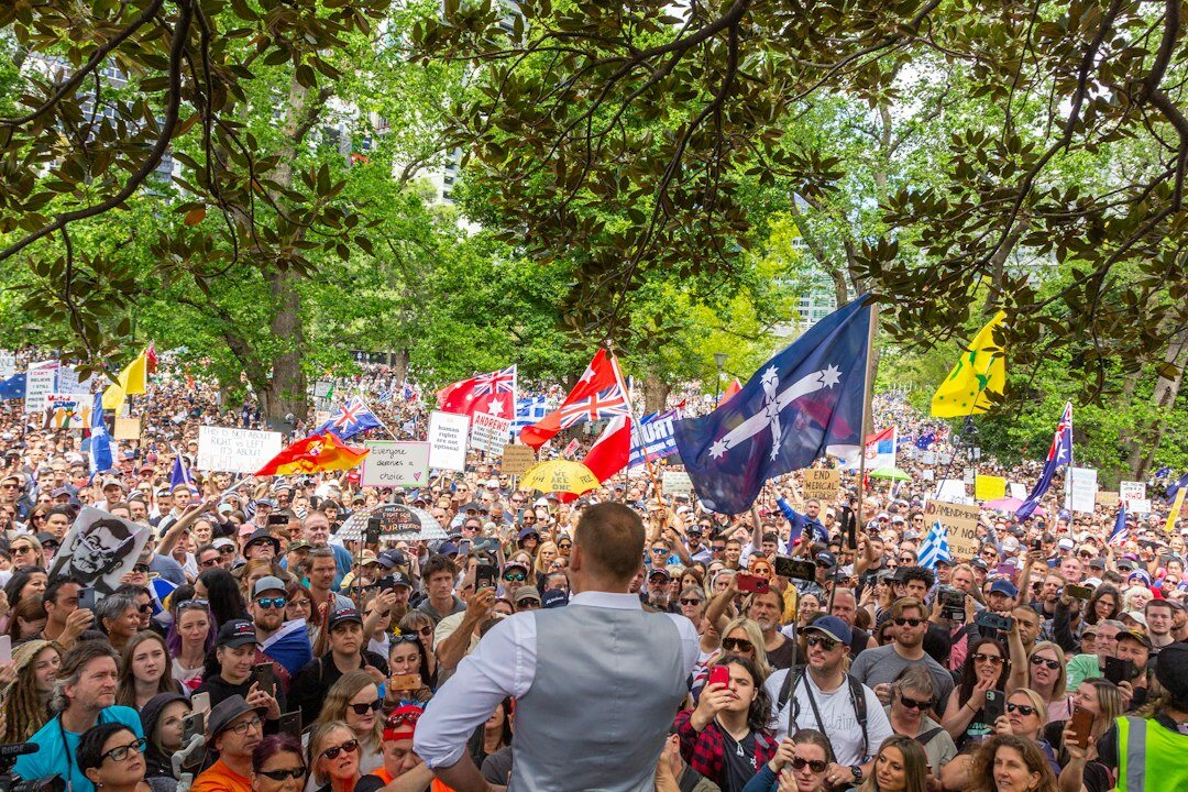 celebrity speaking at rally