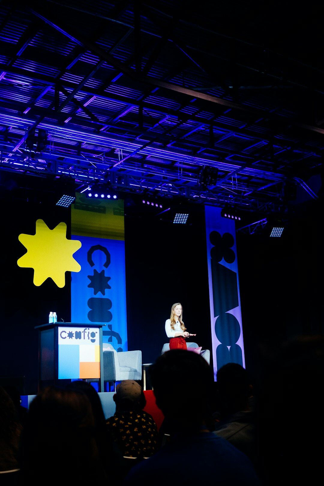 celebrity speaking on stage