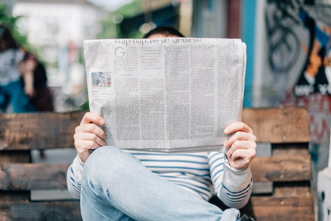 person reading news online
